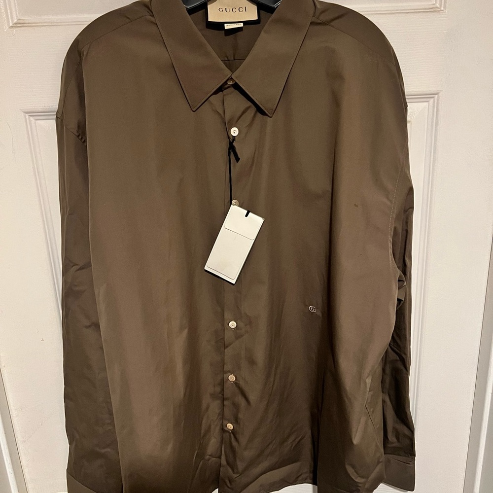 Gucci Taupe Shirt with Logo Detail